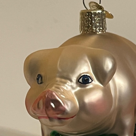 Old World Christmas Pig Ornament Blown Glass  - Picture 7 of 13